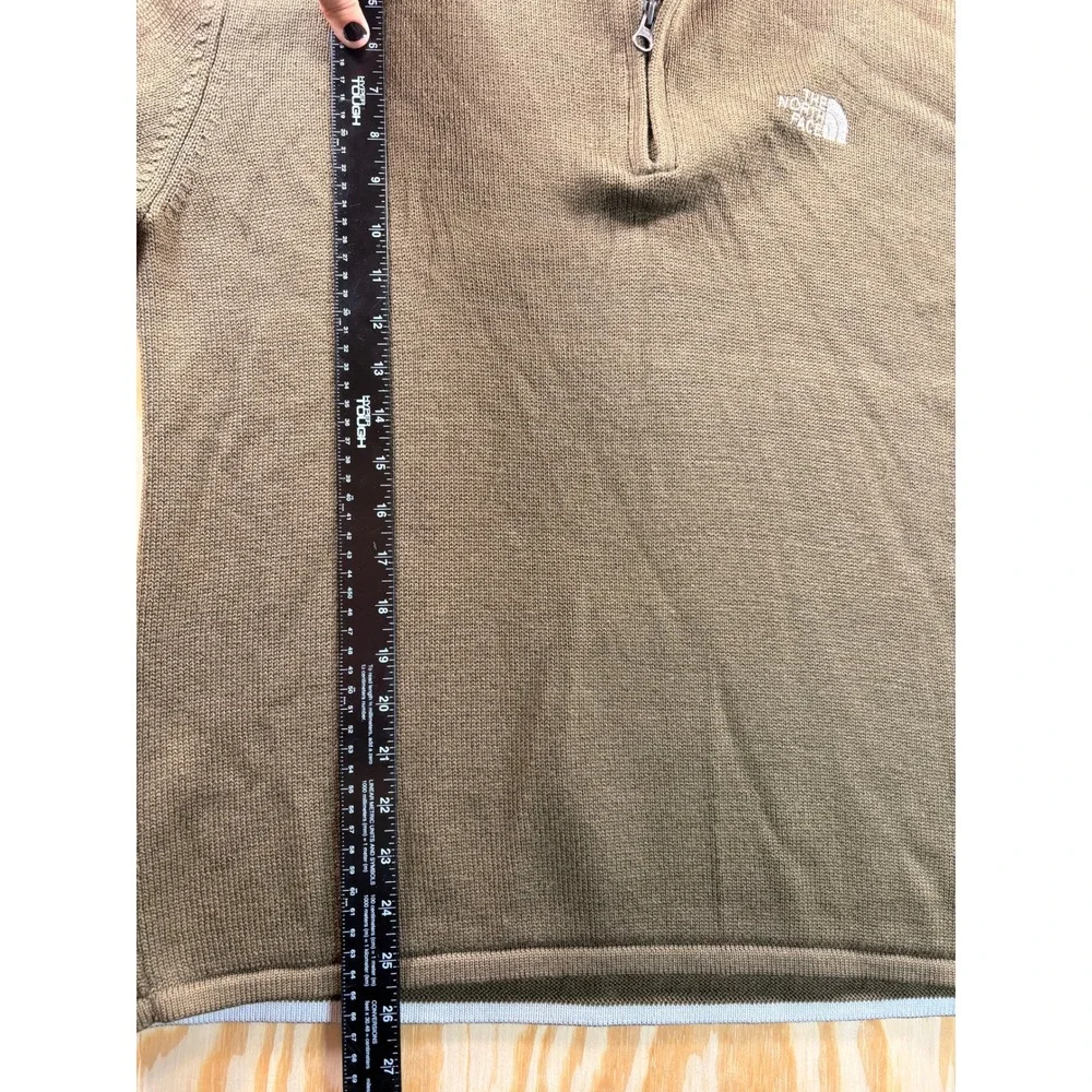 The North Face A5 Series‎ Mens Quarter Zip Wool Blend Sweater Olive Brown Large